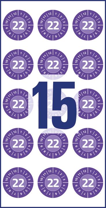 Actual product image Avery Dennison Purpose form test badges, 2022, NoPeel, violet, 20 mm peel-off proof, made of security foil, backlit