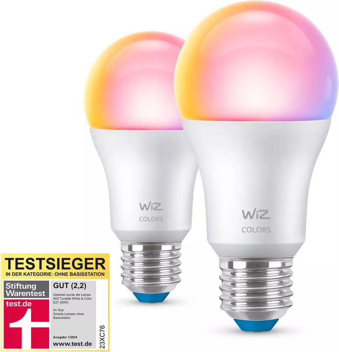 Immagine prodotto WiZ Standard bianco e colore sintonizzabile (E27, 8.50 W, 806 lm, 2 x, F)