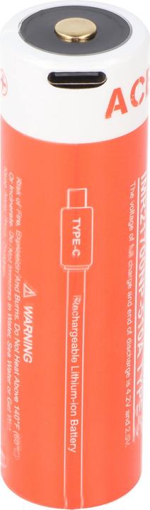 Actual product image AceBeam 21700 Li-ion Akku mit starken 5100mAh USB-C max. Entladestrom 20A, 77,8 x 21,37mm (1 pcs., 21700, 5100 mAh)