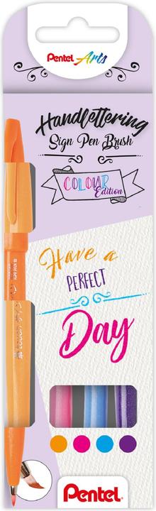 Produktbild Pentel PentelArts Faserschreiber Brush Sign Pen, 4er Etui, Colour (Mehrfarbig, 4 x)