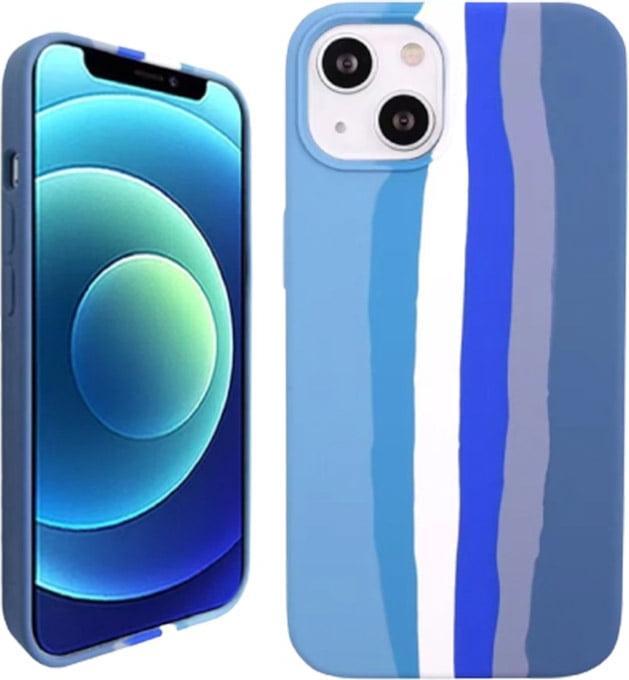 Produktbild RPD iPhone 12/12 Pro - Silicone Case Blue Rainbow - Regenbogen-Muster, blau (Apple iPhone 12 Pro, Apple iPhone 12)