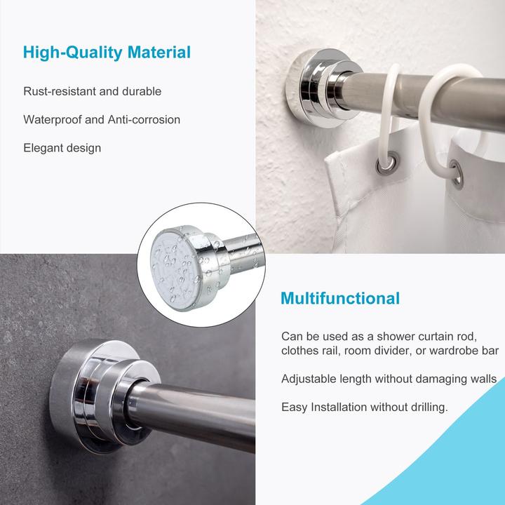 Actual product image Intirilife Telescopic rod in SILVER 85 - 140 cm