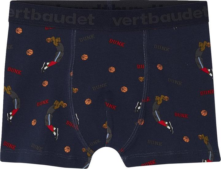 Immagine prodotto Vertbaudet Confezione da 5 boxer da ragazzo in cotone biologico, basket (128, Confezione da 5 pezzi)