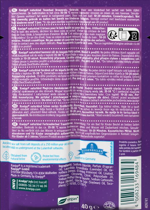 Actual product image Kneipp Coloured bath salt Little Dreamer ( Magic Colour Bath) 40 g (Bath salts)