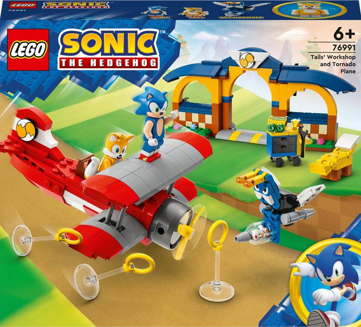 Actual product image LEGO Tails' tornado plane with workshop (76991, LEGO Sonic)