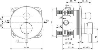 Produktbild Ideal Standard Badewannenarmatur Unterputz Ceraline chrom glnzend A7389AA