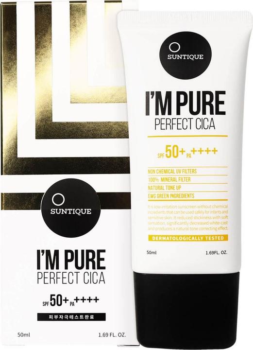 Actual product image Suntique I'M PURE Perfect Cica SPF50+ (Suntan cream, SPF 50+, 50 ml)