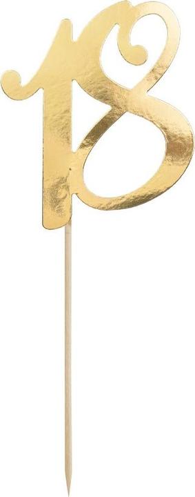 Image du produit Partydeco Cake Topper "18 ans" en or
