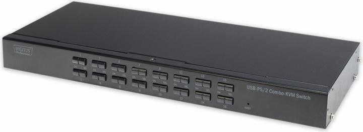 Actual product image Digitus 16-port combo KVM switch 1 user 16 PCs module slot for IP module