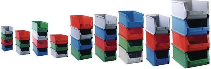 Actual product image Allit Open fronted storage bin, LxWxH 160 x 135 x 82 mm, pack of 20, grey.