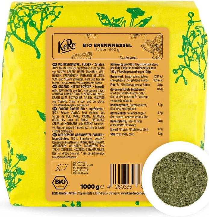 Immagine prodotto KoRo Polvere di ortica biologica (500 g)