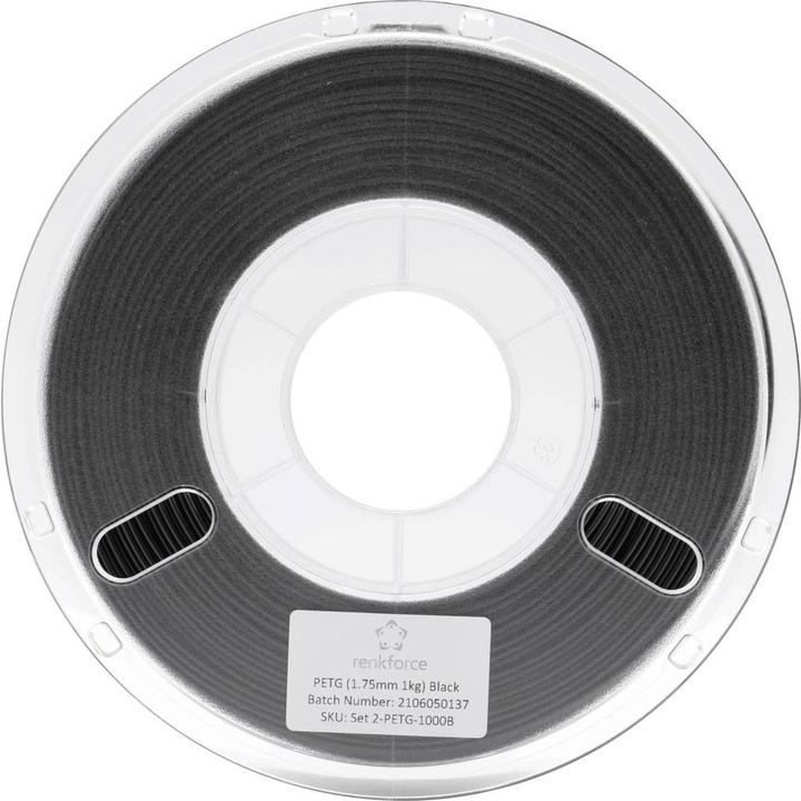 Immagine prodotto Renkforce Set di prova per filamenti PETG (PETG, 1.75 mm, 1000 g, Nero)