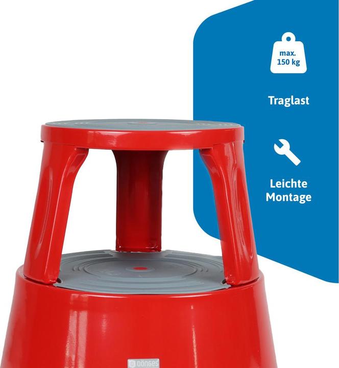 Produktbild Dönges Rollhocker, Metall, rot