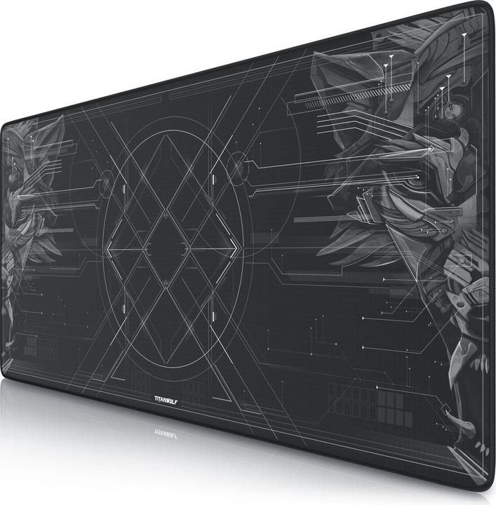 Titanwolf Tappetino per mouse da gioco XXL, tessuto liscio, tappetino per mouse veloce 900 x 400 mm, grande (Largamente)