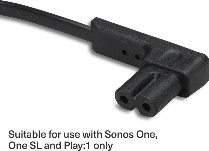 Actual product image Flexson 5m power cable for SONOS ONE and SONOS PLAY:1 in black