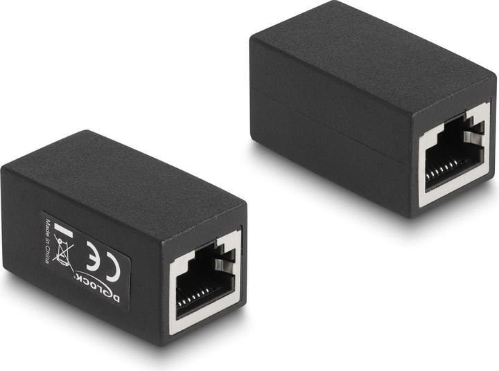 Actual product image Delock Adapter RJ45 jack to RJ45 jack Cat.6 black (Network coupling)