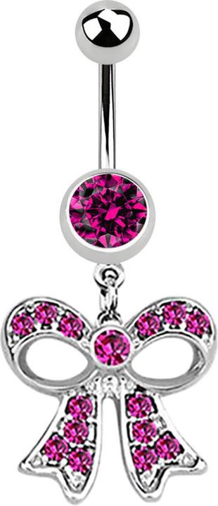 Immagine prodotto Star Piercing Banana in argento con ciondolo a rete fucsia (Acciaio chirurgico 316L, senza ottone)