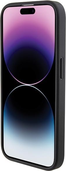 Actual product image BMW BMHCP15X22RDPK iPhone 15 Pro Max 6.7" czarny/black hardcase Leather Textured & Stripe (Apple iPhone 15 Pro Max)