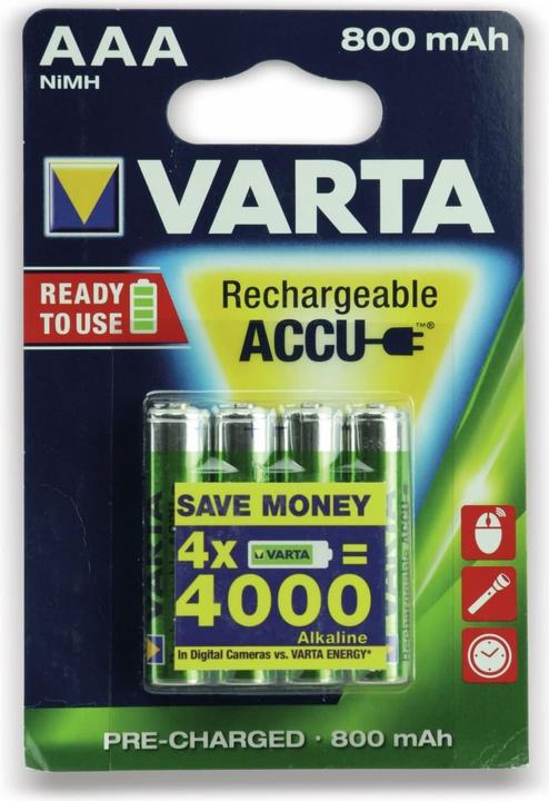 Image du produit Varta Recharger Accu Power (4 pcs, AAA, 800 mAh)