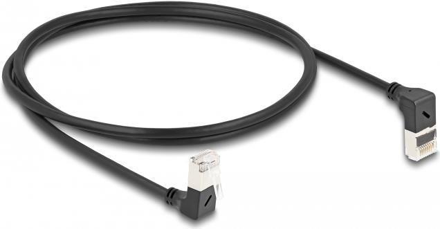 Produktbild Delock RJ45 Netzwerkkabel Cat.6A S/FTP Slim 90° oben / unten (S/FTP, CAT6a, 1 m)