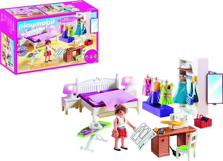 Actual product image Playmobil Bedroom with sewing corner (70208, Playmobil Dollhouse)