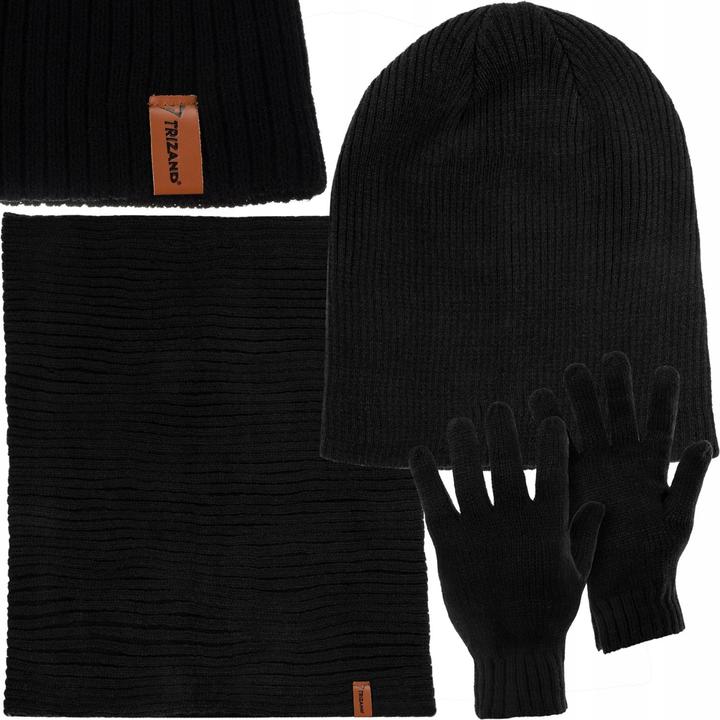 Actual product image Trizand Hat, scarf and mittens set - black