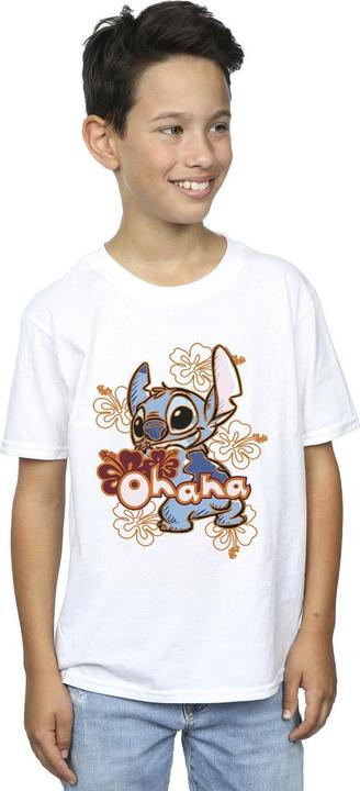 Immagine prodotto Disney Lilo And Stitch Ohana Orange Hibiscus Maglietta Ragazzi (140, 146)