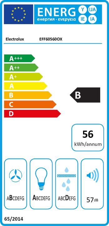 Energy Label Electrolux EFF60560OX (Wall hood)