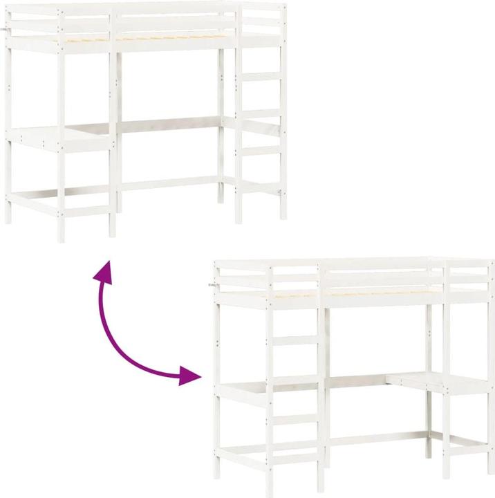 Image du produit VidaXL Lit superposé avec bureau (100 x 200 cm)