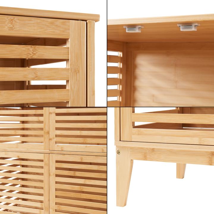 En.Casa Badezimmerschrank Raurgela 180x80x40 cm Bambus (180 x 80 x 40 cm)