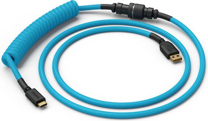 Produktbild Glorious PC Gaming Race Coiled Cable Electric Blue, USB-C auf USB-A Spiralkabel