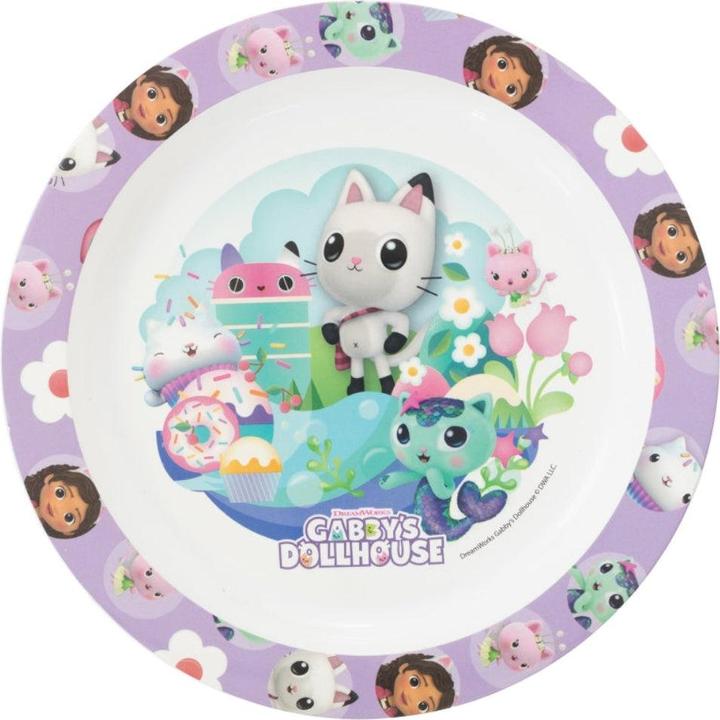 Produktbild Tinisu Gabby's Dollhouse Plastik-Teller Kunststoffset für Kinder - Mikrowelle geeignet