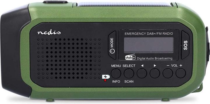 Actual product image Nedis Emergency radio | Portable version | DAB+ / FM | Battery-powered / Hand crank / Solar power (DAB+, FM)