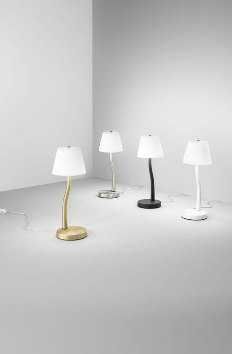 Actual product image Fabas Luce LED table lamp Ibla Ø120mm 9W warm white brass dimmable (750 lm)