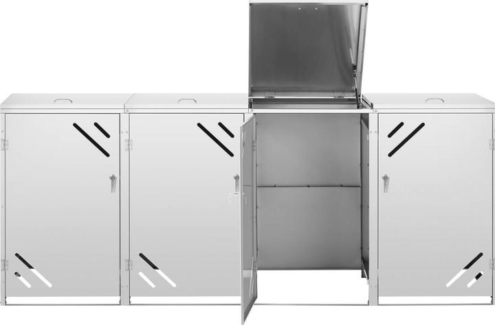 Produktbild Ulsonix Mülltonnenbox Edelstahl Mülltonnenverkleidung Mülleimerbox 4 x 240 l Schloss