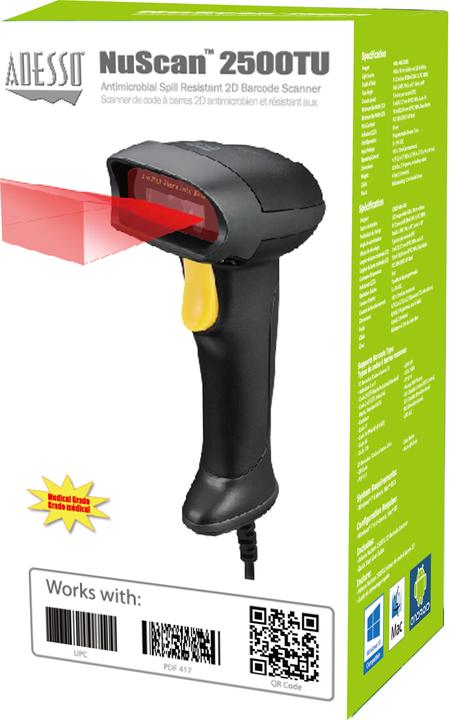 Produktbild Adesso Medical 2D Barcode Scanner NUSCAN 2500TU (1D-Barcodes, 2D-Barcodes)