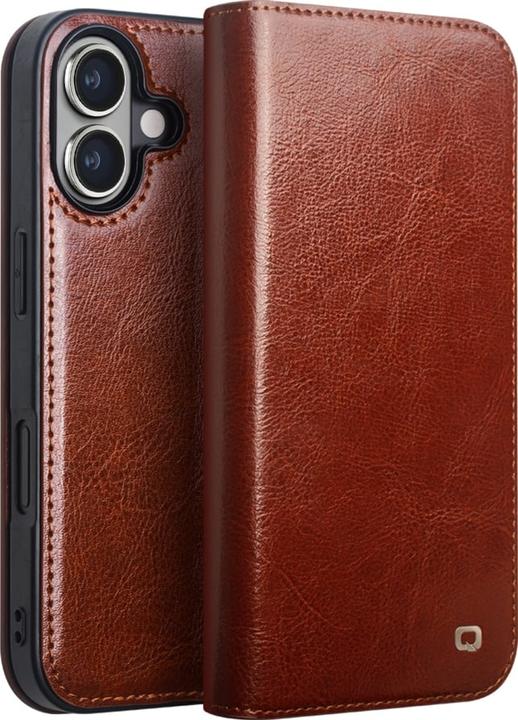 Image du produit QiAlino Fourre Flip cuir véritable (Apple iPhone 16)
