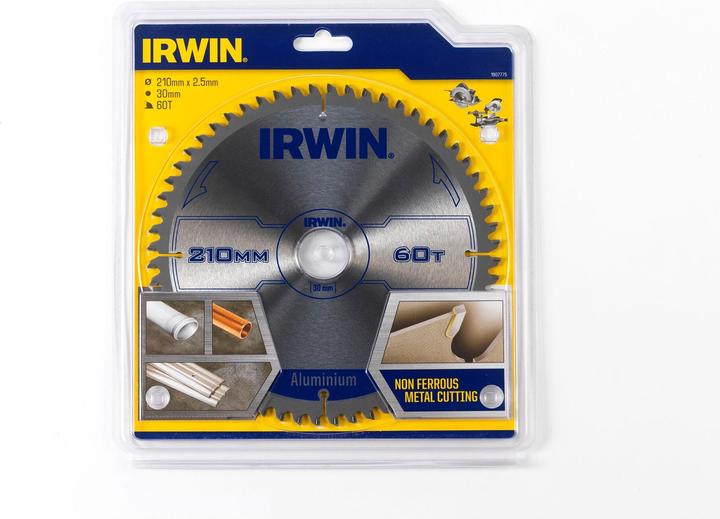 Image du produit Irwin 1907775 Lame de scie circulaire professionnelle 210 x 30 mm 60Teeth Aluminium