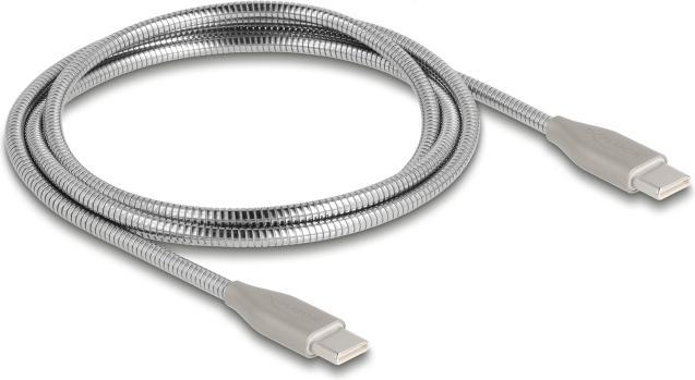 Produktbild Delock USB-C Kabel USB 2.0 mit Metallmantel USB Type-C Steck (1 m, USB 2.0, 60 W)