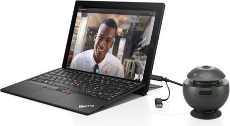Produktbild Lenovo VoIP 360 Camera Speaker, USB Typ-C, Schwarz, Microsoft Skype for Business, Skype, Amazon Chim