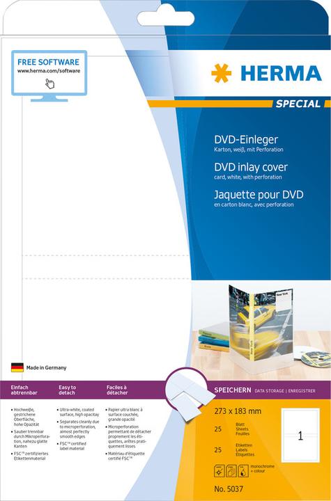 Actual product image HERMA CD insert A4