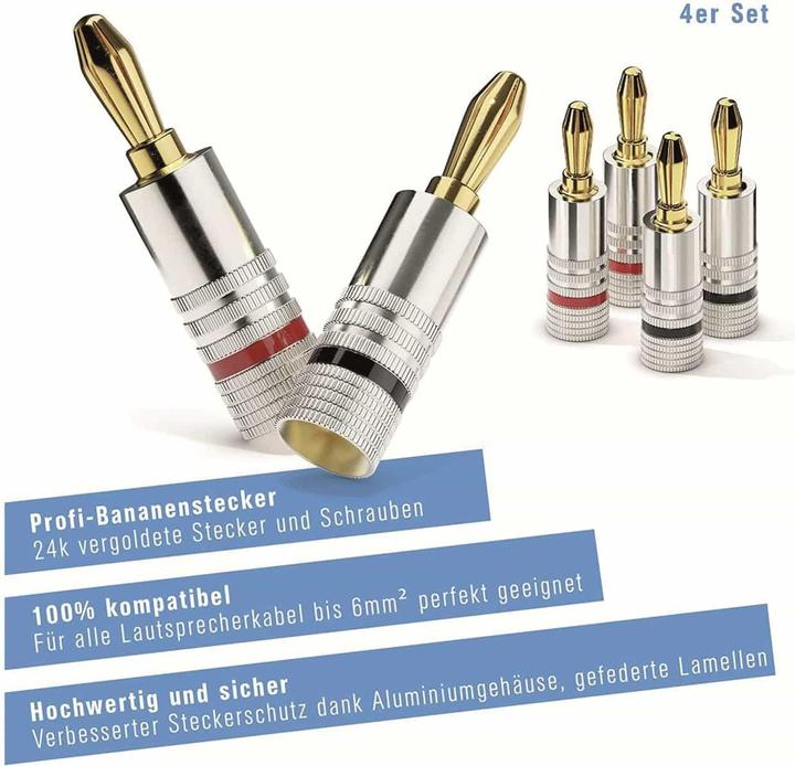 Actual product image Delock PureLink sonero banana plug - screwable - set of 4