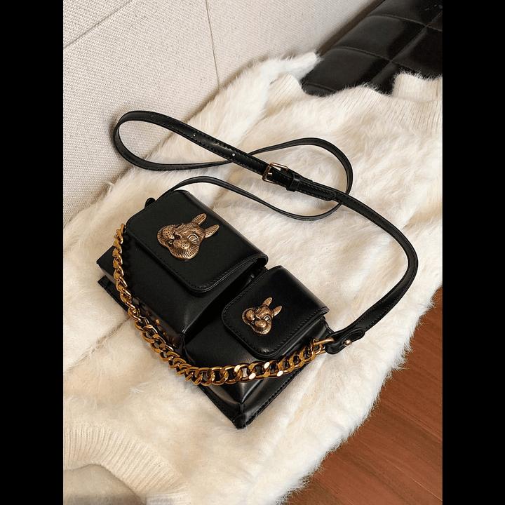 Immagine prodotto Only-Bags.Store Borsa a tracolla con decori retrò, mini borsetta a catena di tendenza, borsa a tracolla vintage