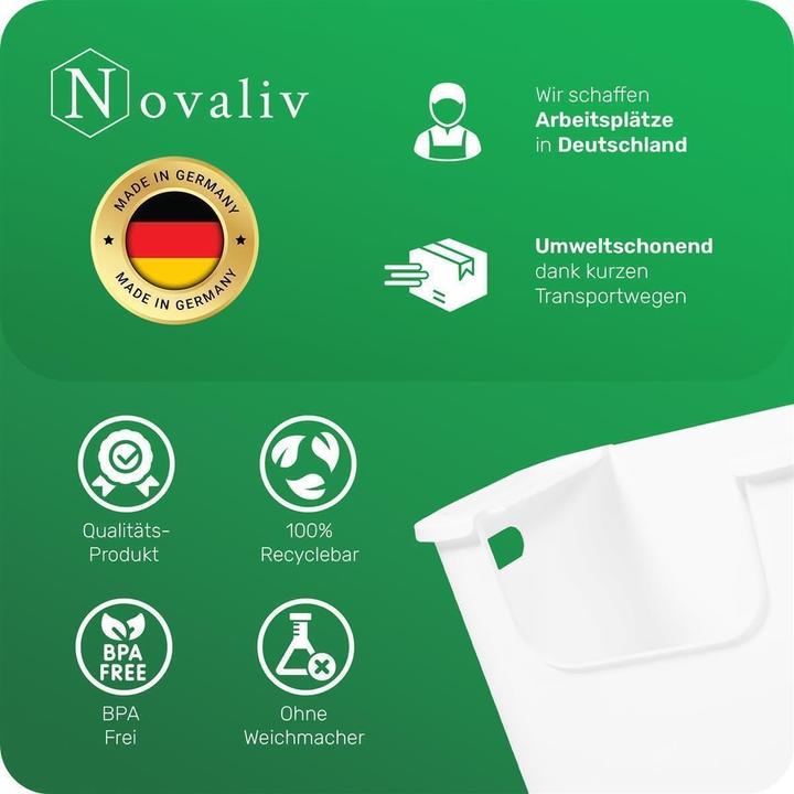 Image du produit Novaliv 4x Aufbewahrungsbox Bad Organizer Kleiderschrank Schubladen Ordnungssystem Weiss Wohnmobil Sc (35 x 25 x 25 cm)