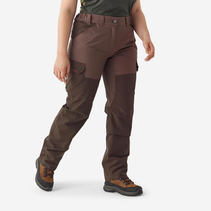 Solognac Jagd-Regenhose Damen 500 Cargo-Taschen braun (34, 36, 38, 40, 42, 44, 46)