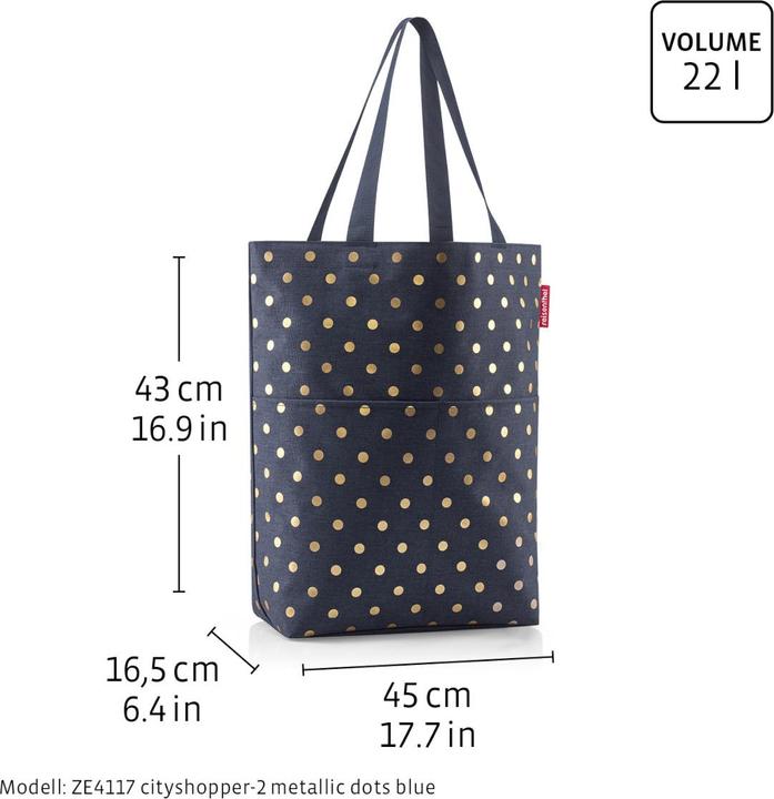 Produktbild reisenthel cityshopper 2 set #1 metallic dots blue