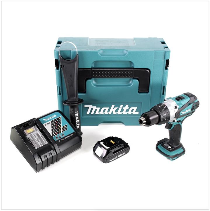 Productafbeelding Makita DDF 458 RA1J Snoerloze boormachine 18 V 91 Nm + 1x oplaadbare batterij 2.0 Ah + lader + Makpac (Oplaadbare batterij)