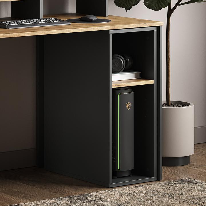 Produktbild Vichy PC-Schrank Tomy, Anthrazit/Goldkraft Eiche, 28.5 x 50 cm,2 Fächer