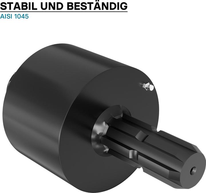 Produktbild Wiltec Zapfwellen Freilaufkupplung 220mm, 1 3/8" AG IG 6 Zahn Vielkeilwelle max. 3500Nm (Traktorzubehör)