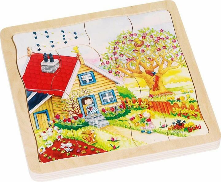 Actual product image Goki 4-layer puzzle seasons (54 pieces)